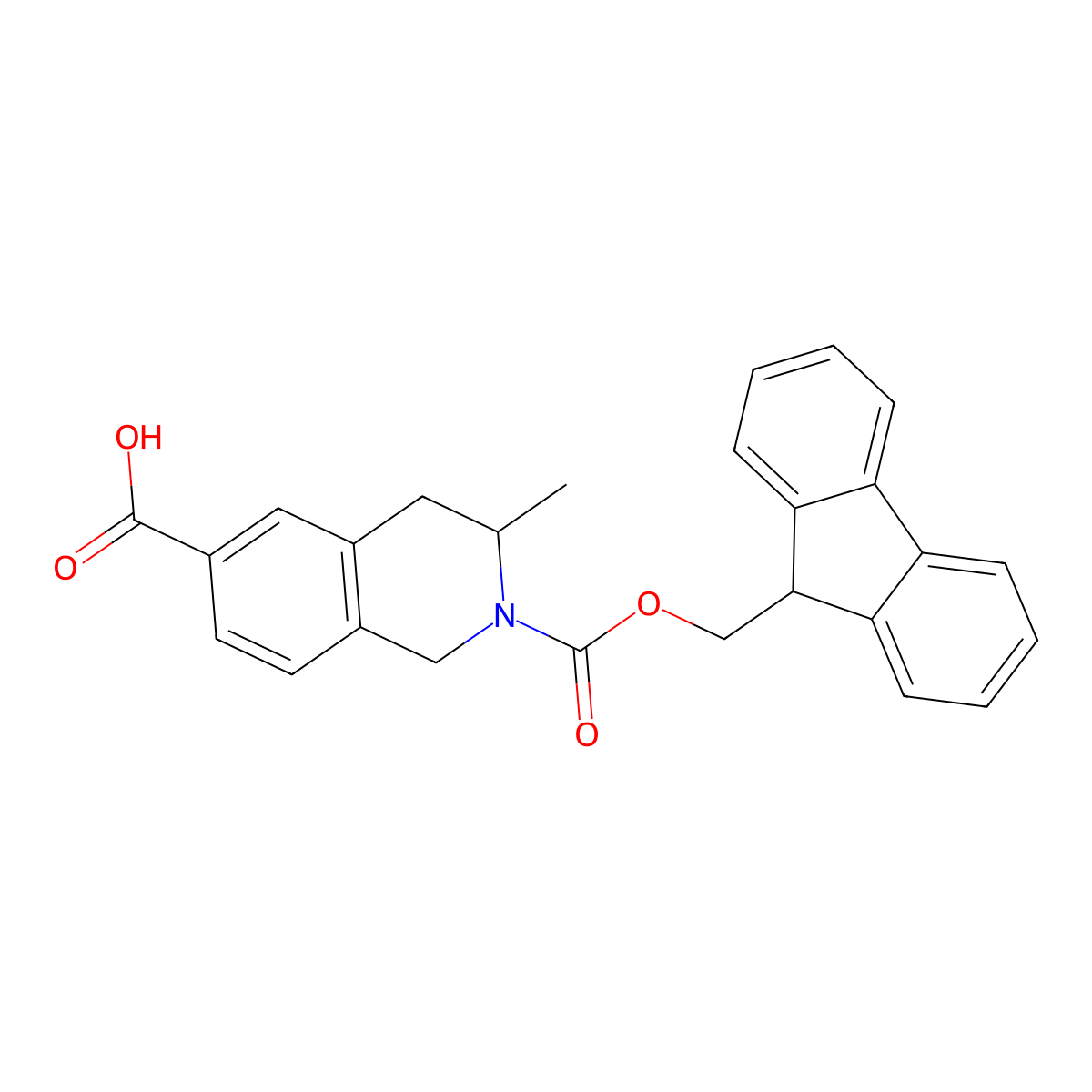 2-(9H-Fluoren-9-ylmethoxycarbonyl)-3-methyl-3,4-dihydro-1H-isoquinoline-6-carboxylic acid molecular structure, CAS 2460748-65-4