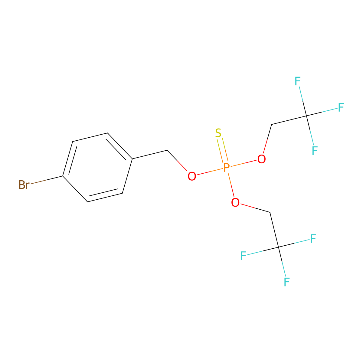 O-(4-bromophenyl)methylO,O-bis(2,2,2-trifluoroethyl)phosphorothioate molecular structure, CAS 2460748-68-7