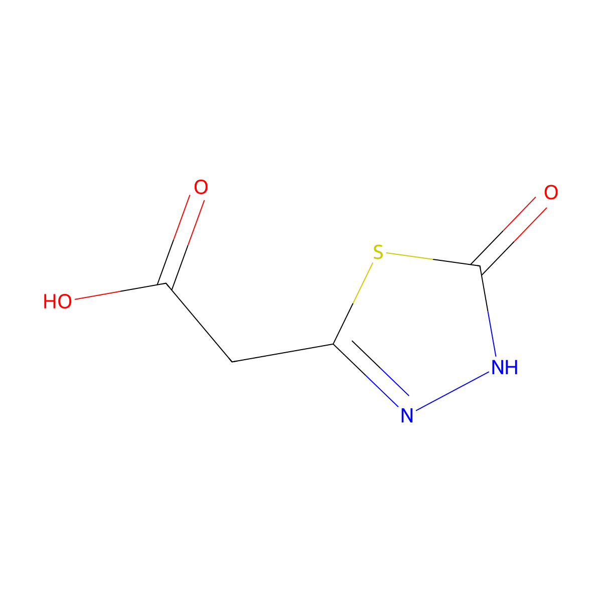 2-(2-Oxo-3H-1,3,4-thiadiazol-5-yl)acetic acid molecular structure, CAS 2460748-76-7