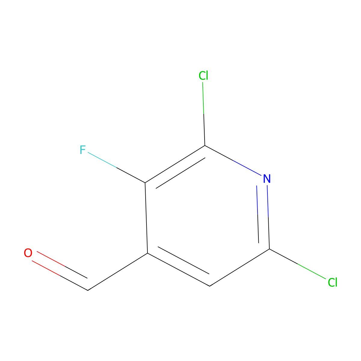 2,6-Dichloro-3-fluoropyridine-4-carbaldehyde molecular structure, CAS 2460748-78-9
