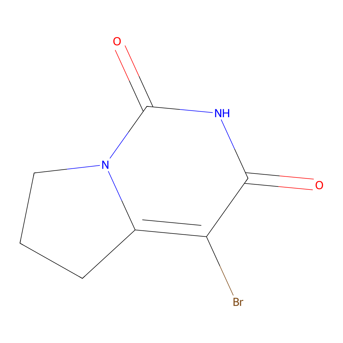 4-bromo-1H,2H,3H,5H,6H,7H-pyrrolo[1,2-c]pyrimidine-1,3-dione molecular structure, CAS 2460748-80-3