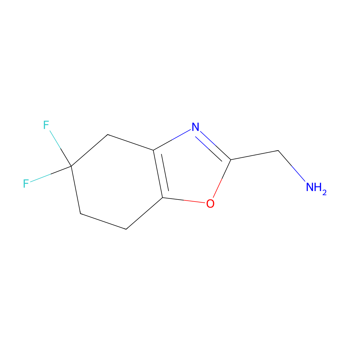 1-(5,5-Difluoro-4,5,6,7-tetrahydro-1,3-benzoxazol-2-yl)methanamine molecular structure, CAS 2460748-84-7