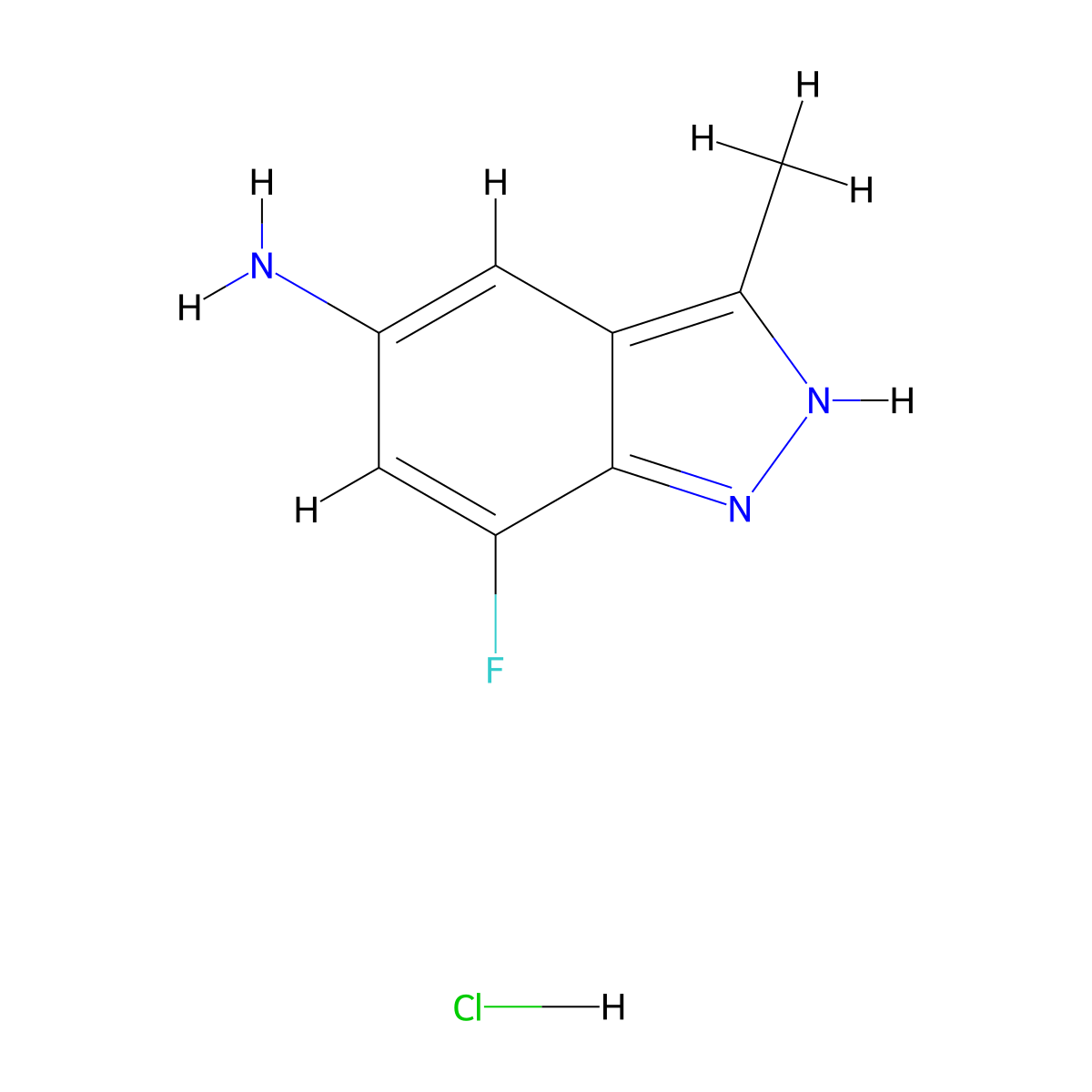 7-fluoro-3-methyl-2H-indazol-5-amine hydrochloride molecular structure, CAS 2460748-88-1