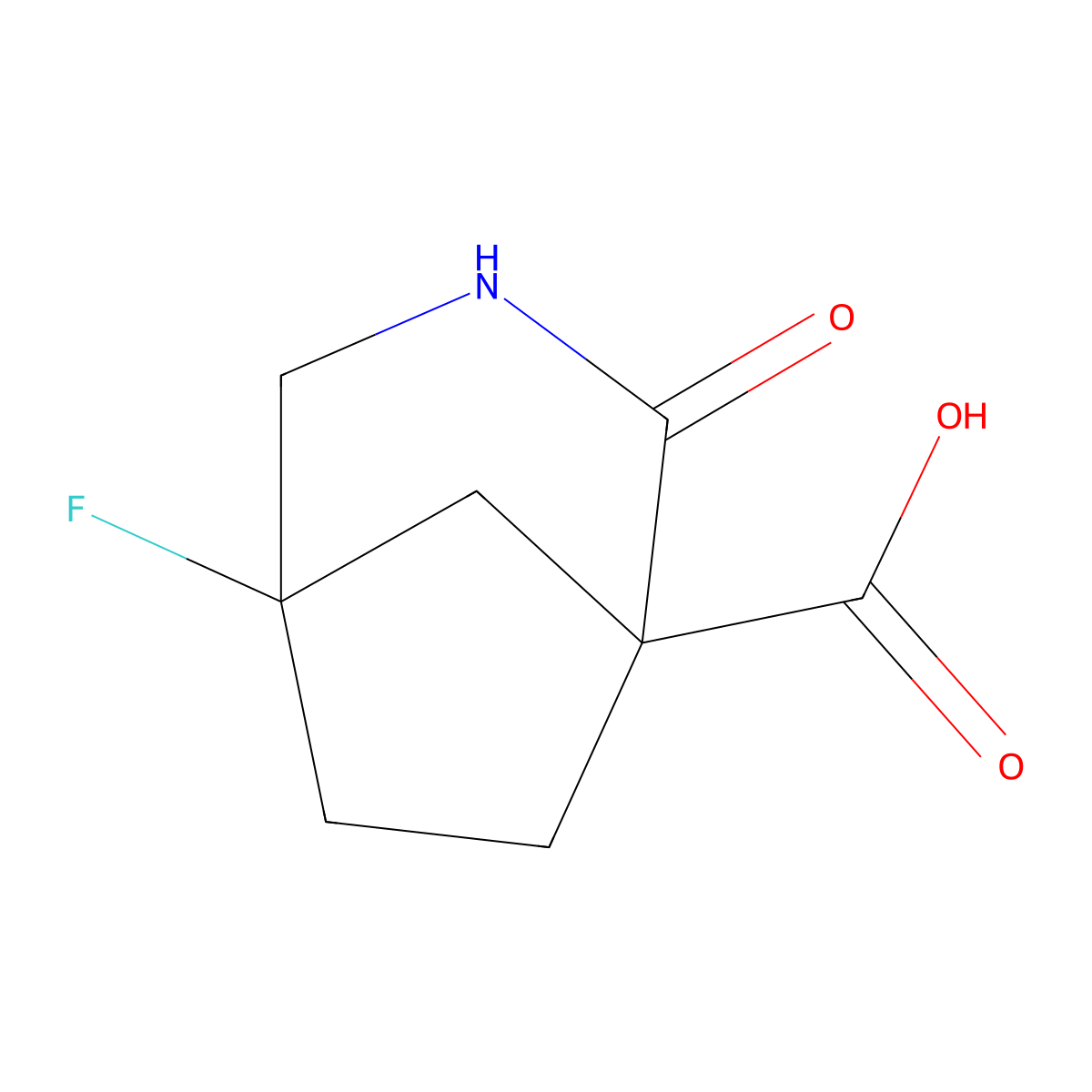 5-Fluoro-2-oxo-3-azabicyclo[3.2.1]octane-1-carboxylic acid molecular structure, CAS 2460748-94-9