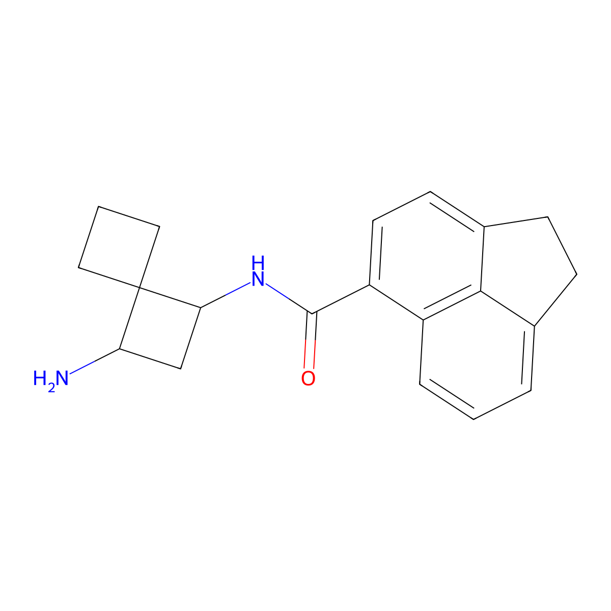 N-{3-aminospiro[3.3]heptan-1-yl}-1,2-dihydroacenaphthylene-5-carboxamide molecular structure, CAS 2460749-00-0