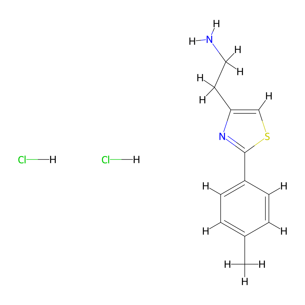 2-[2-(4-Methylphenyl)-1,3-thiazol-4-yl]ethan-1-amine dihydrochloride molecular structure, CAS 2460749-04-4