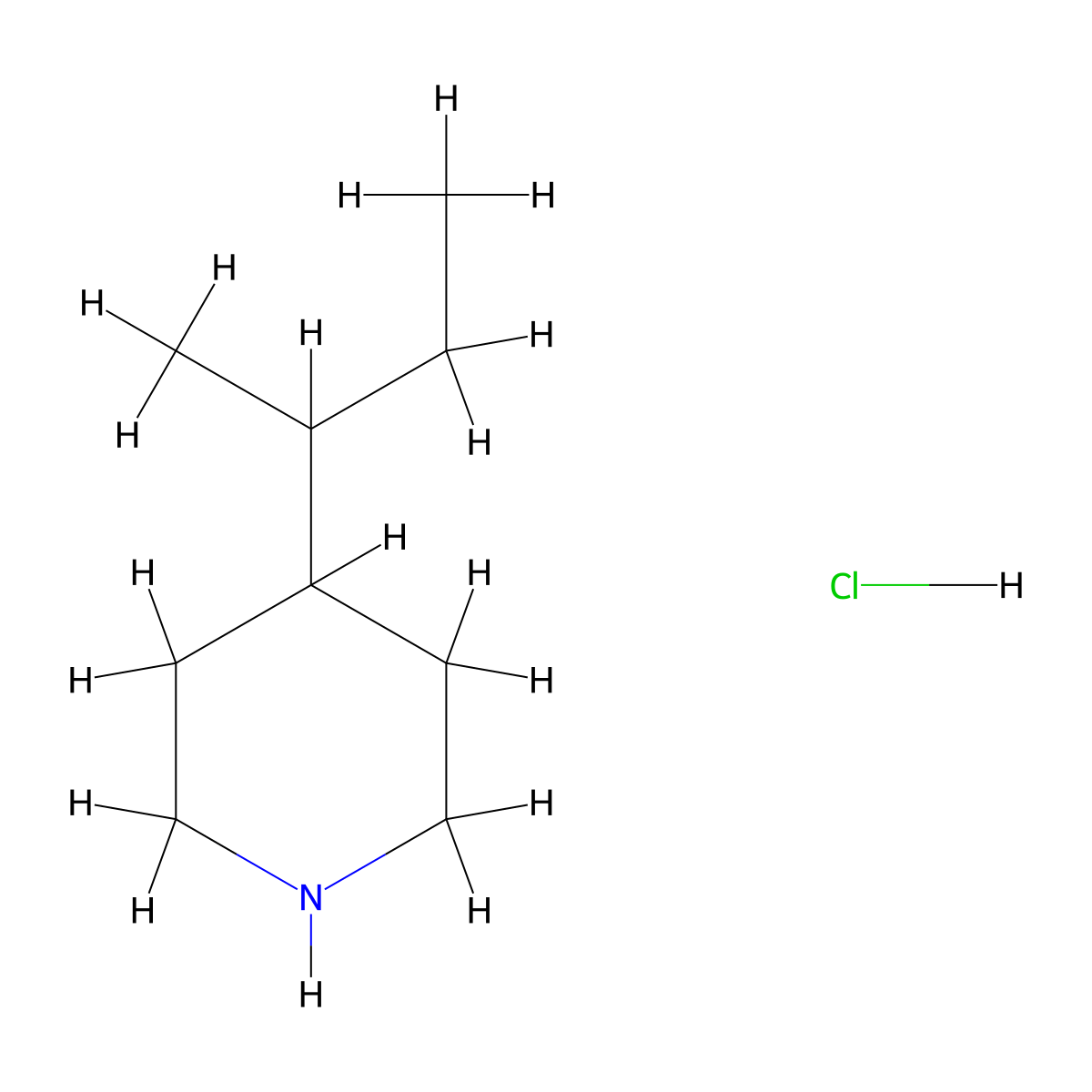 4-(Butan-2-yl)piperidine hydrochloride molecular structure, CAS 2460749-05-5