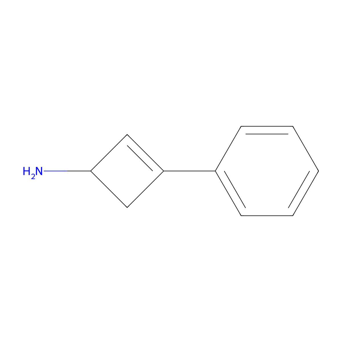 3-Phenylcyclobut-2-en-1-amine molecular structure, CAS 2460749-07-7