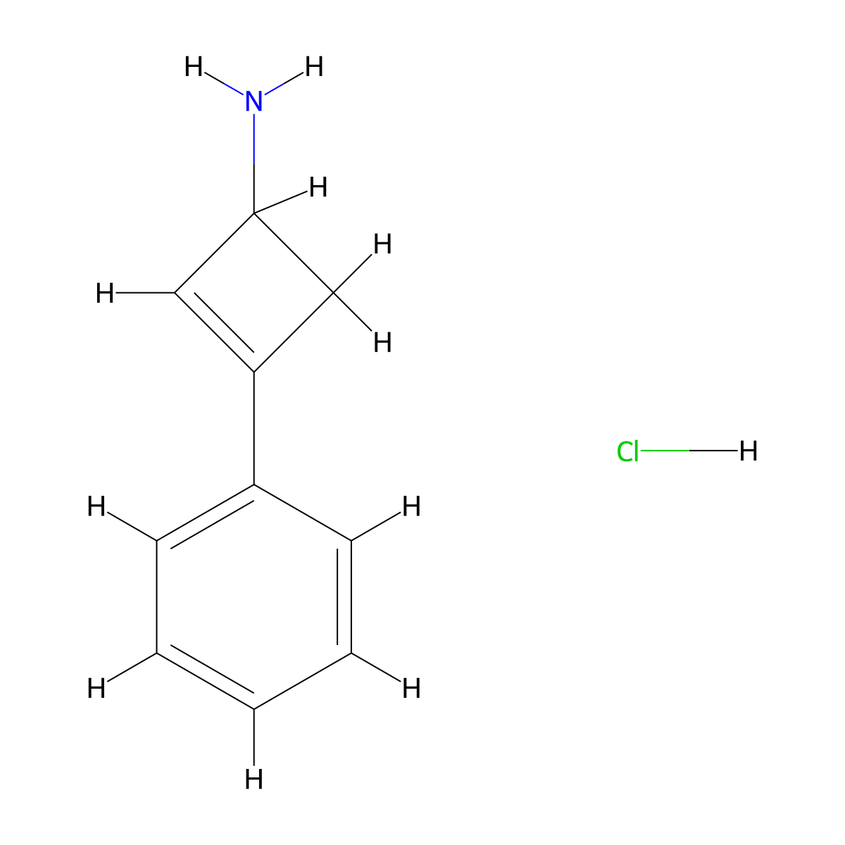 3-Phenylcyclobut-2-en-1-amine hydrochloride molecular structure, CAS 2460749-08-8