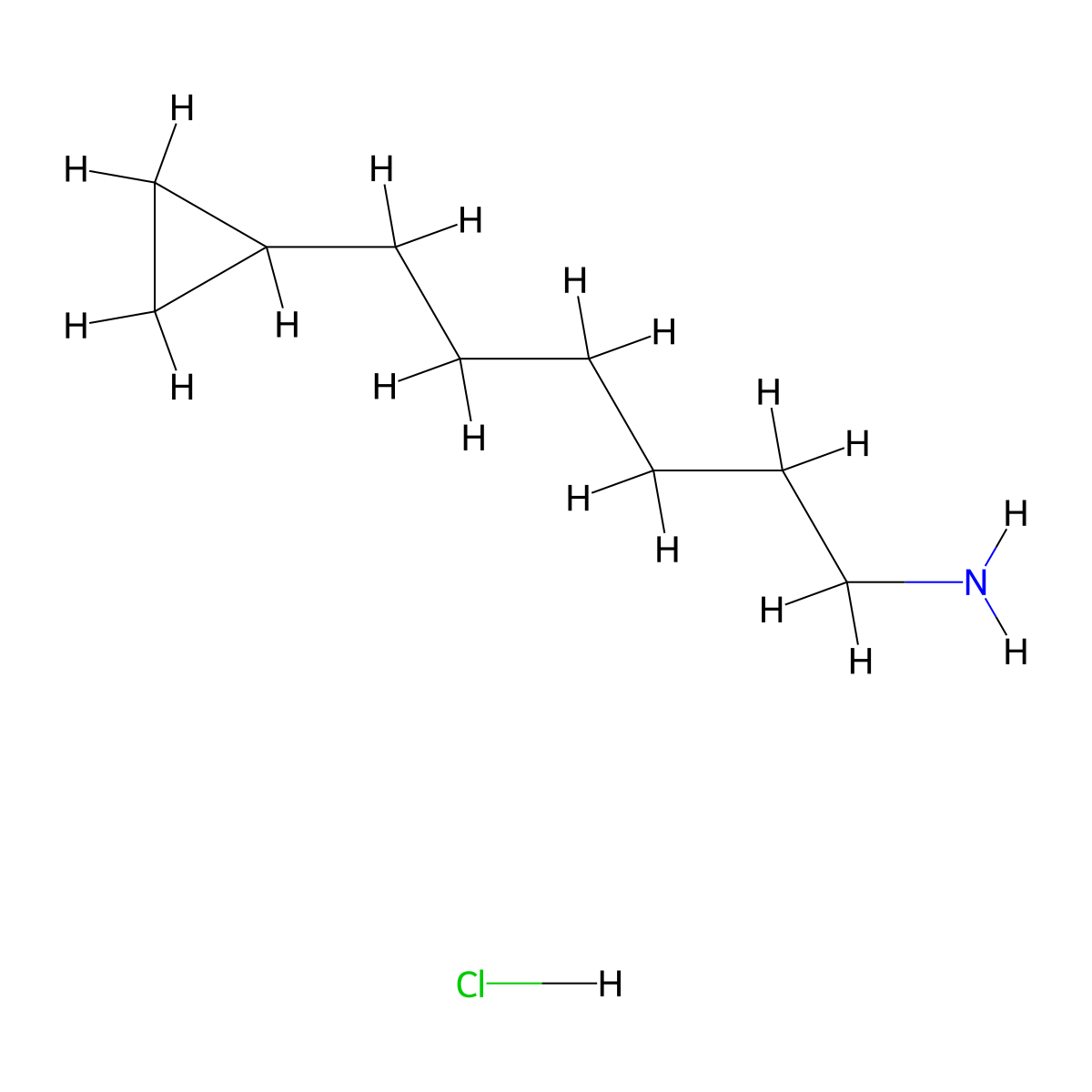 6-Cyclopropylhexan-1-aminehydrochloride molecular structure, CAS 2460749-10-2