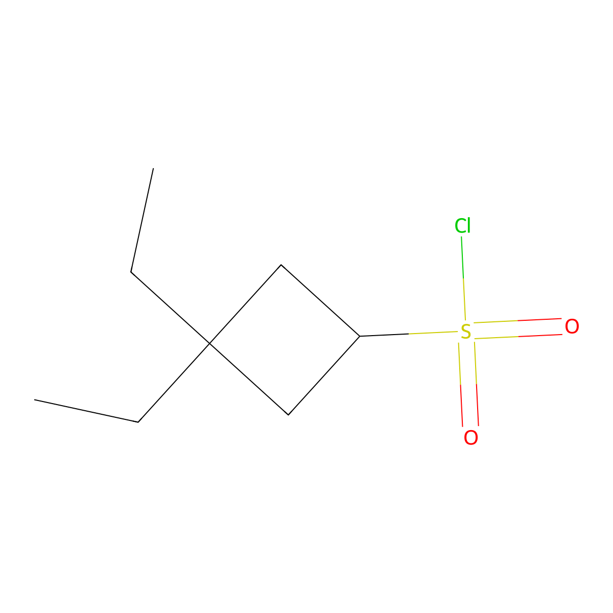 3,3-Diethylcyclobutane-1-sulfonyl chloride molecular structure, CAS 2460749-14-6