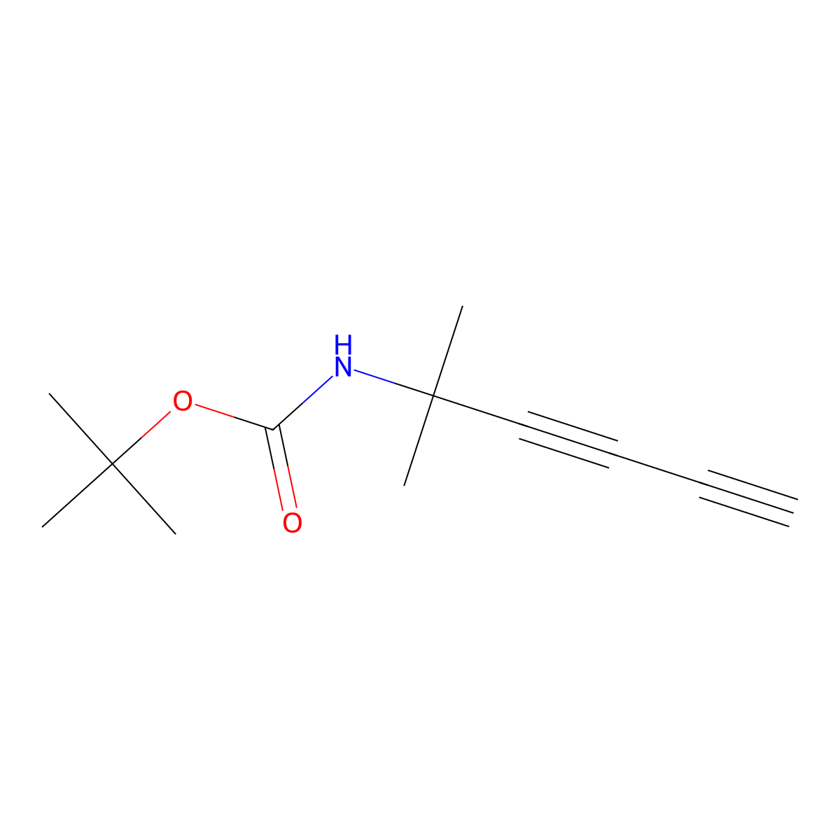 Tert-butyl N-(2-methylhexa-3,5-diyn-2-yl)carbamate molecular structure, CAS 2460749-21-5