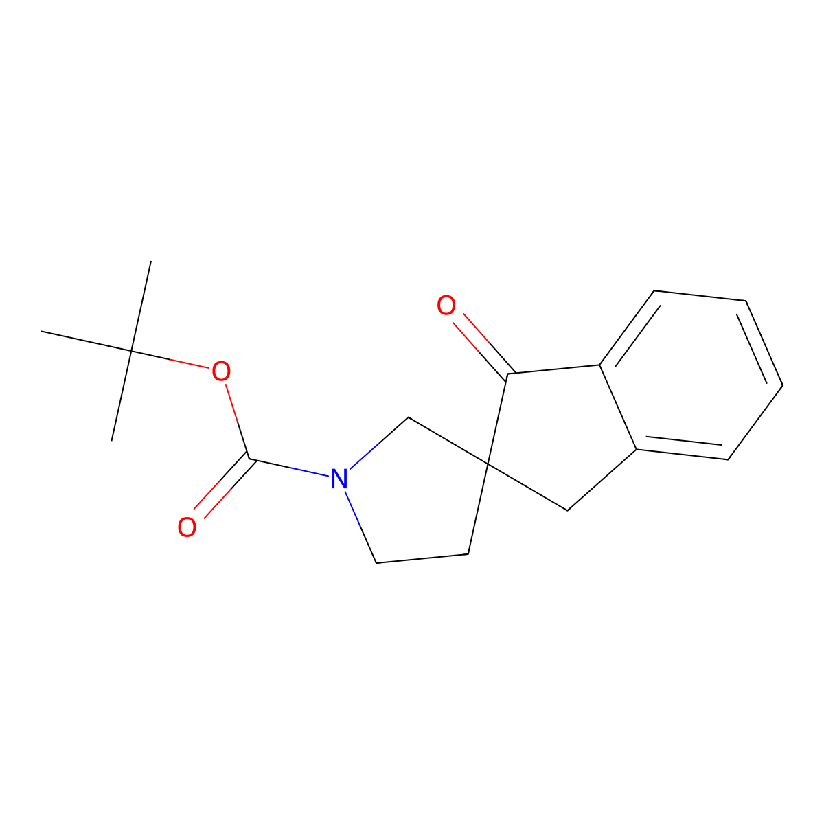 Tert-butyl 3-oxospiro[1H-indene-2,3'-pyrrolidine]-1'-carboxylate molecular structure, CAS 2460749-40-8