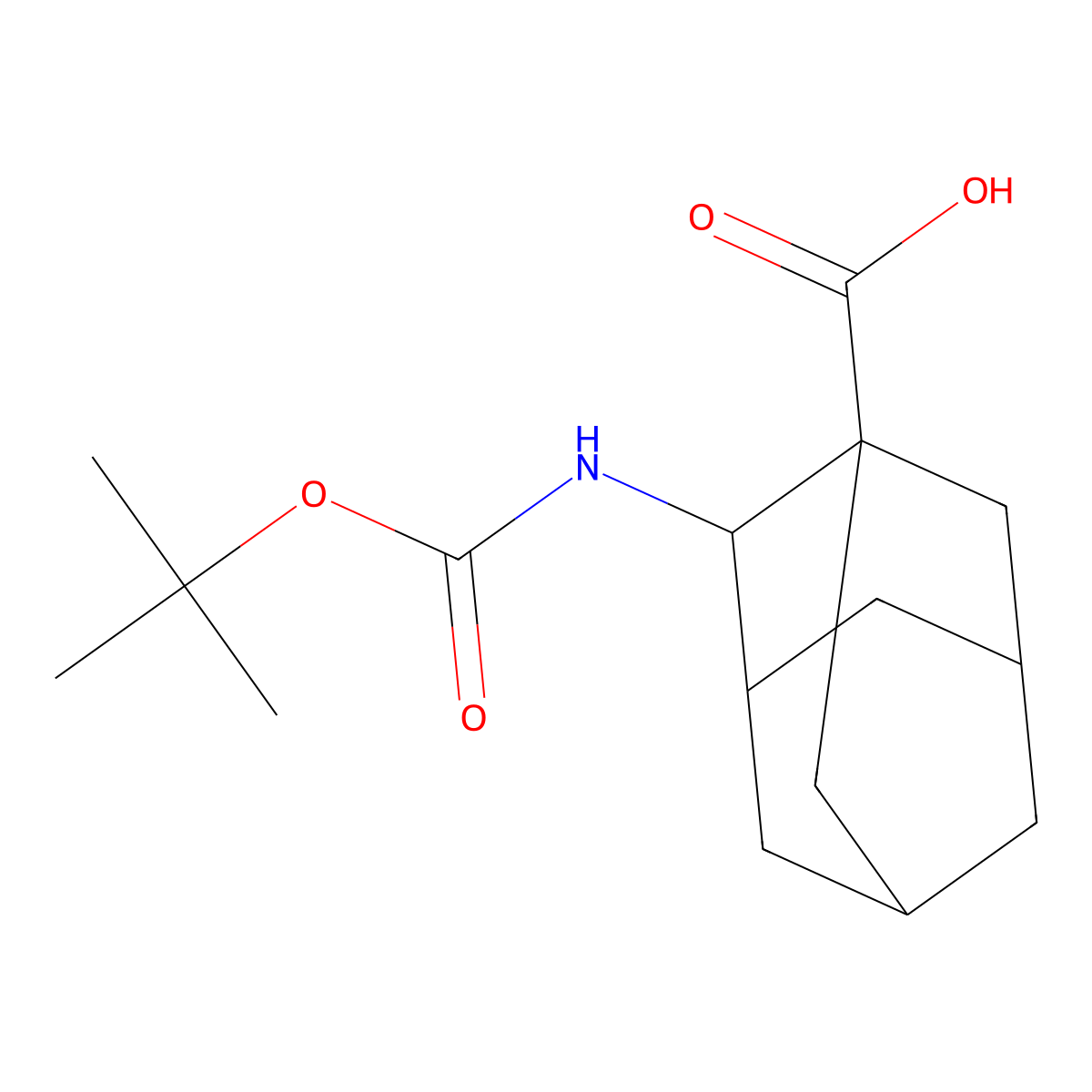 2-{[(Tert-butoxy)carbonyl]amino}adamantane-1-carboxylicacid molecular structure, CAS 2460749-47-5