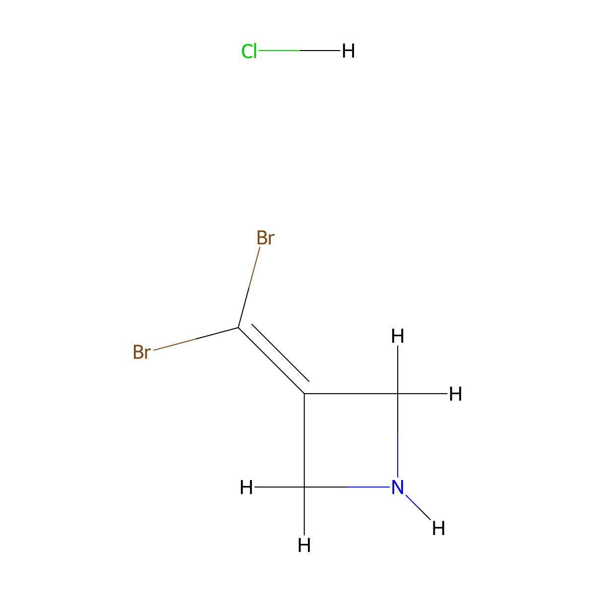 3-(Dibromomethylidene)azetidinehydrochloride molecular structure, CAS 2460749-51-1