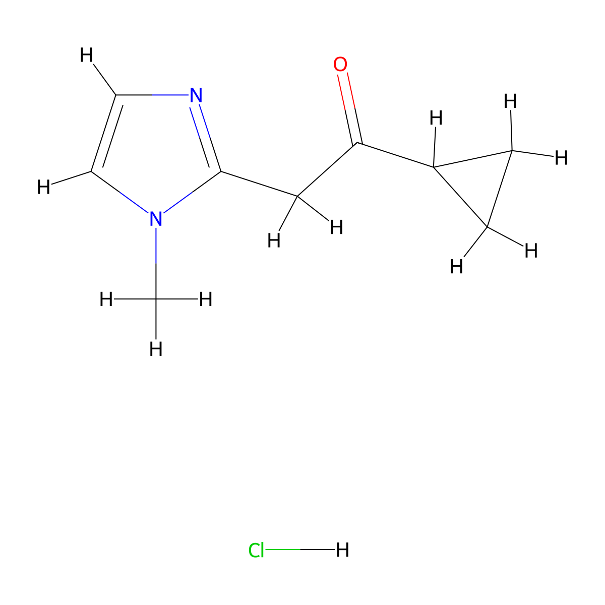 1-Cyclopropyl-2-(1-methylimidazol-2-yl)ethanone;hydrochloride molecular structure, CAS 2460749-53-3