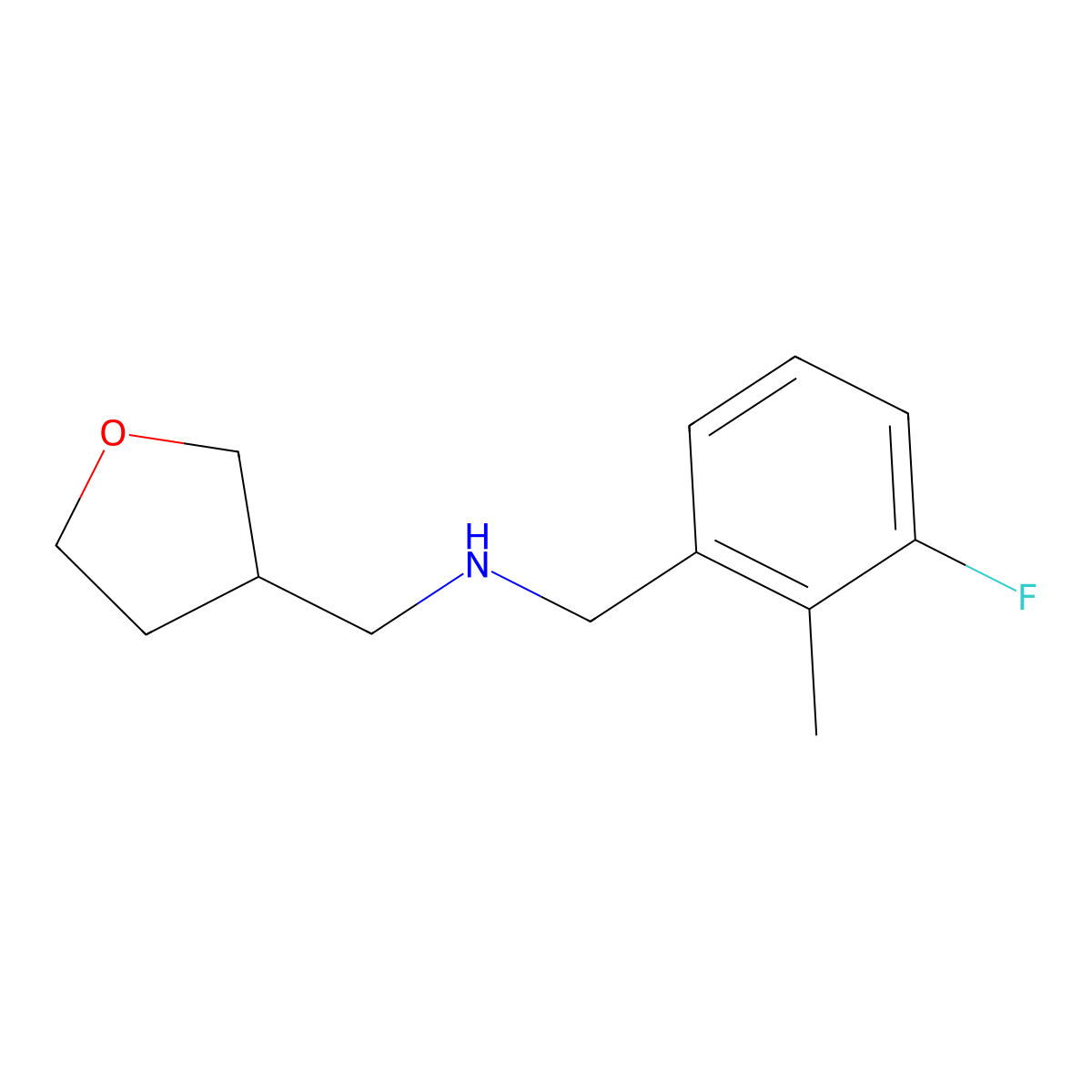 [(3-Fluoro-2-methylphenyl)methyl][(oxolan-3-yl)methyl]amine molecular structure, CAS 2460749-54-4
