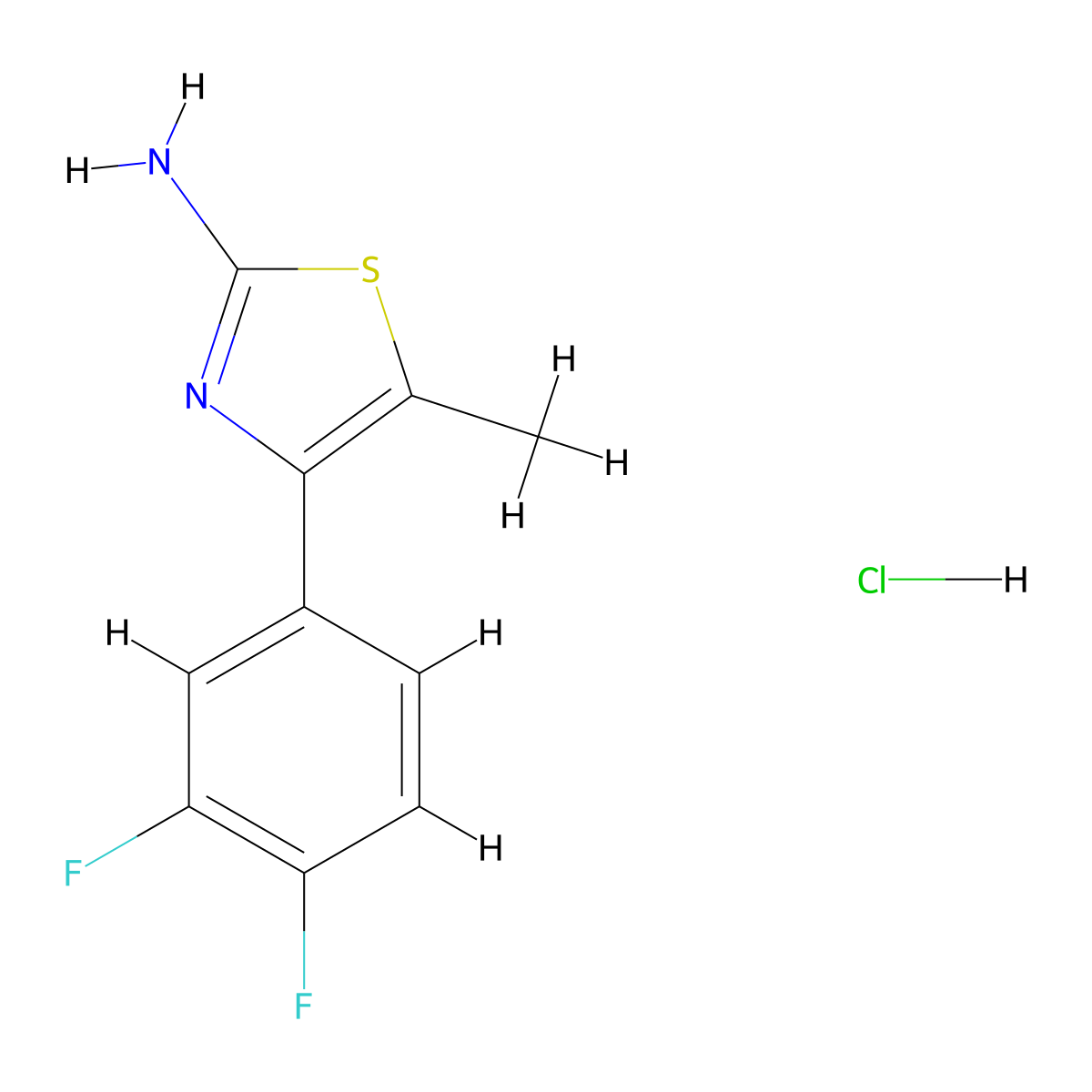 4-(3,4-Difluorophenyl)-5-methyl-1,3-thiazol-2-amine hydrochloride molecular structure, CAS 2460749-56-6