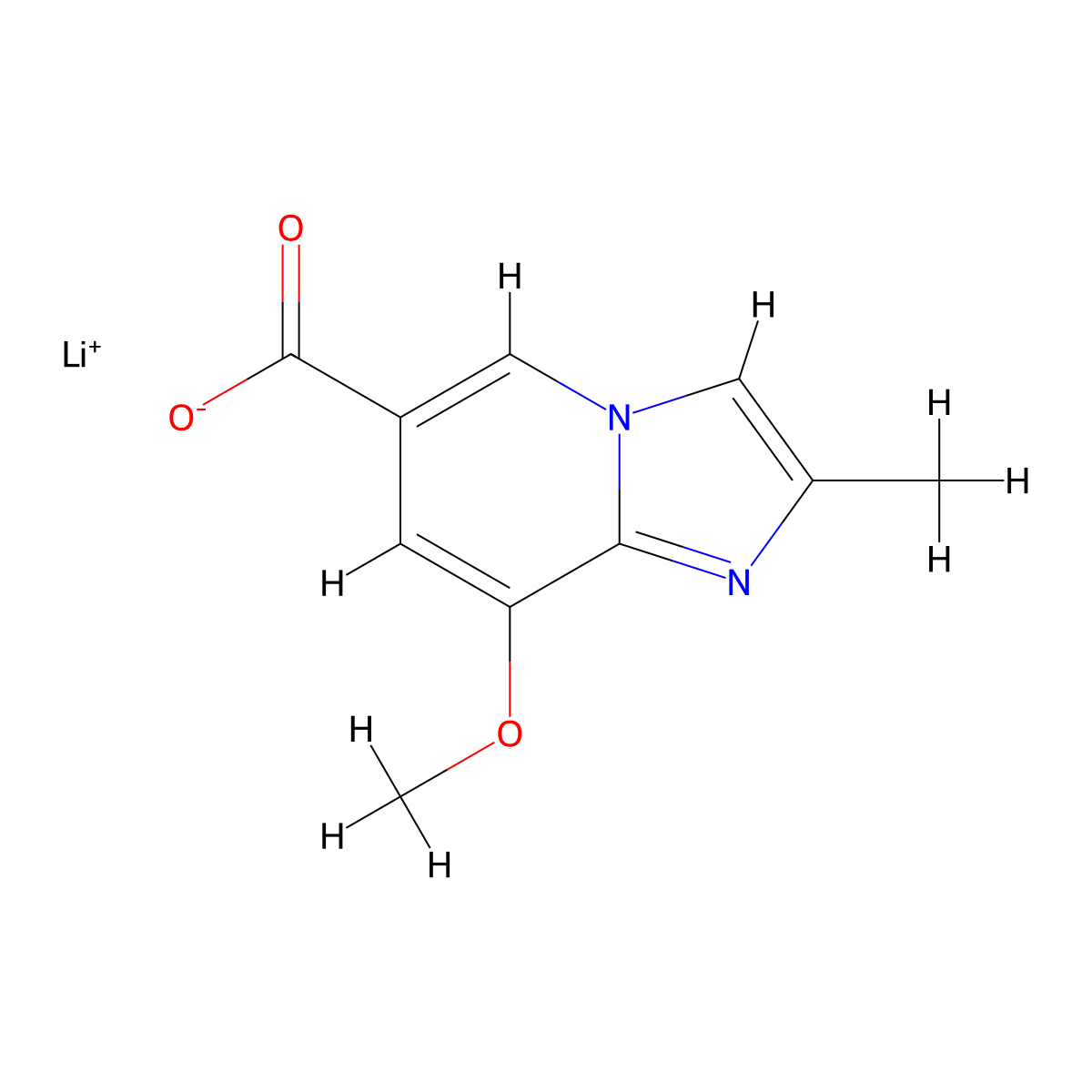Lithium;8-methoxy-2-methylimidazo[1,2-a]pyridine-6-carboxylate molecular structure, CAS 2460749-70-4