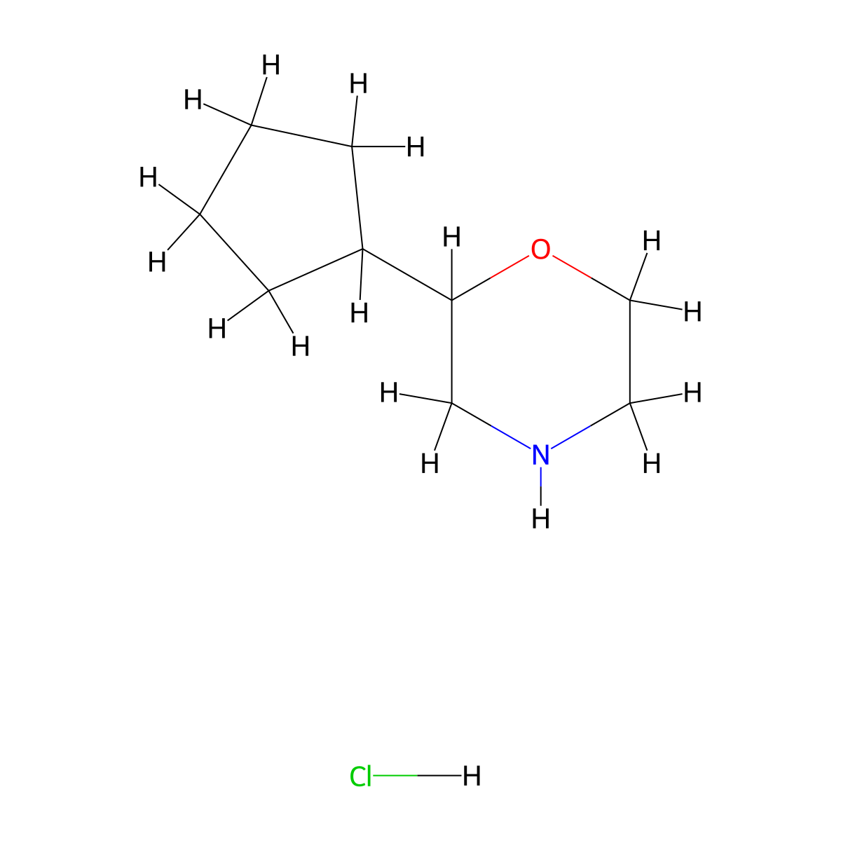 2-Cyclopentylmorpholine hydrochloride molecular structure, CAS 2460749-71-5