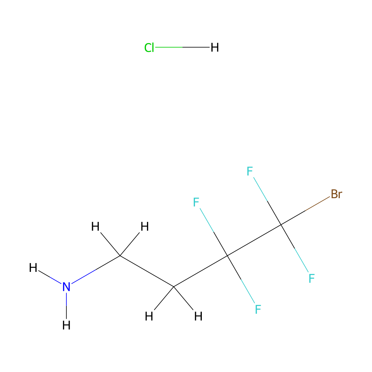 4-Bromo-3,3,4,4-tetrafluorobutan-1-amine hydrochloride molecular structure, CAS 2460749-73-7