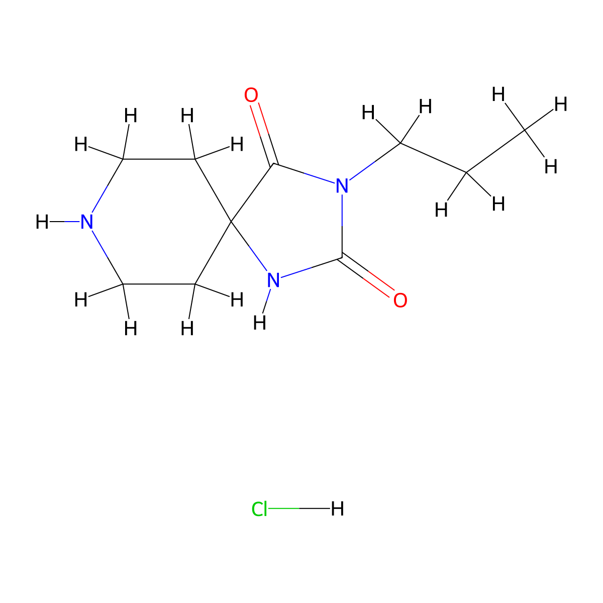 3-Propyl-1,3,8-triazaspiro[4.5]decane-2,4-dione hydrochloride molecular structure, CAS 2460749-87-3