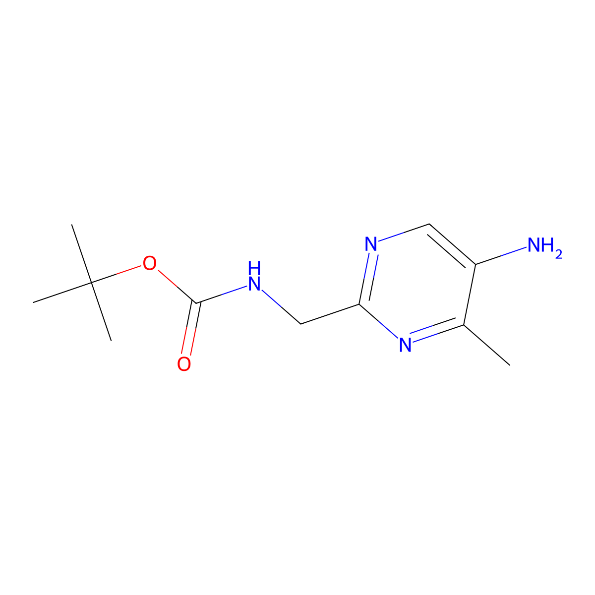 tert-butyl N-((5-amino-4-methylpyrimidin-2-yl)methyl)carbamate molecular structure, CAS 2460749-88-4