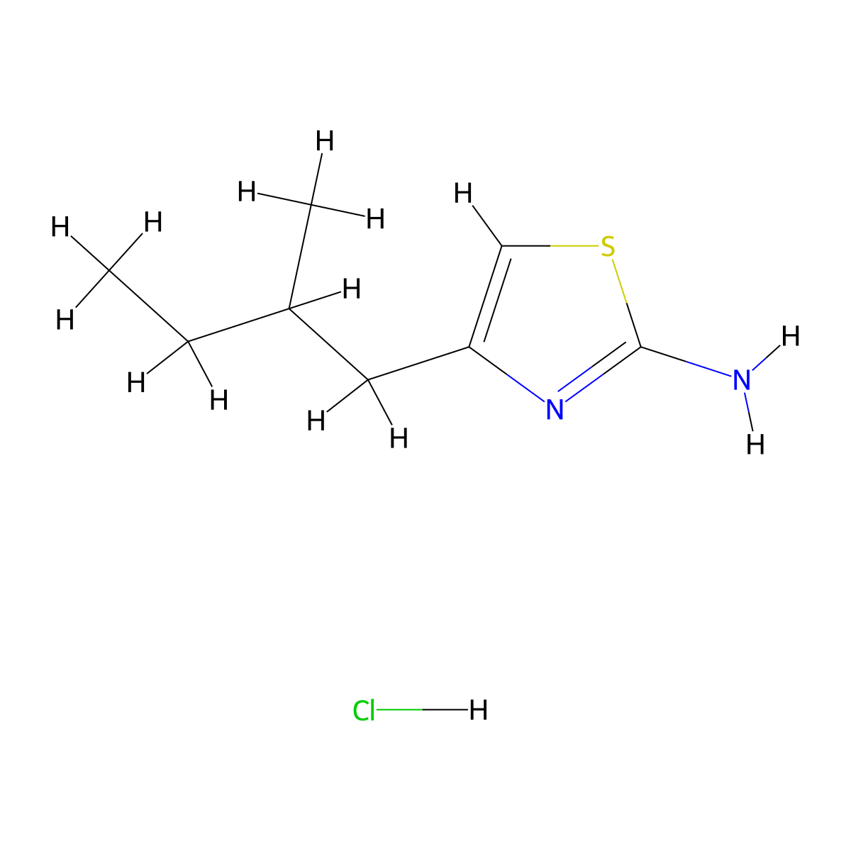 4-(2-Methylbutyl)-1,3-thiazol-2-amine;hydrochloride molecular structure, CAS 2460749-96-4