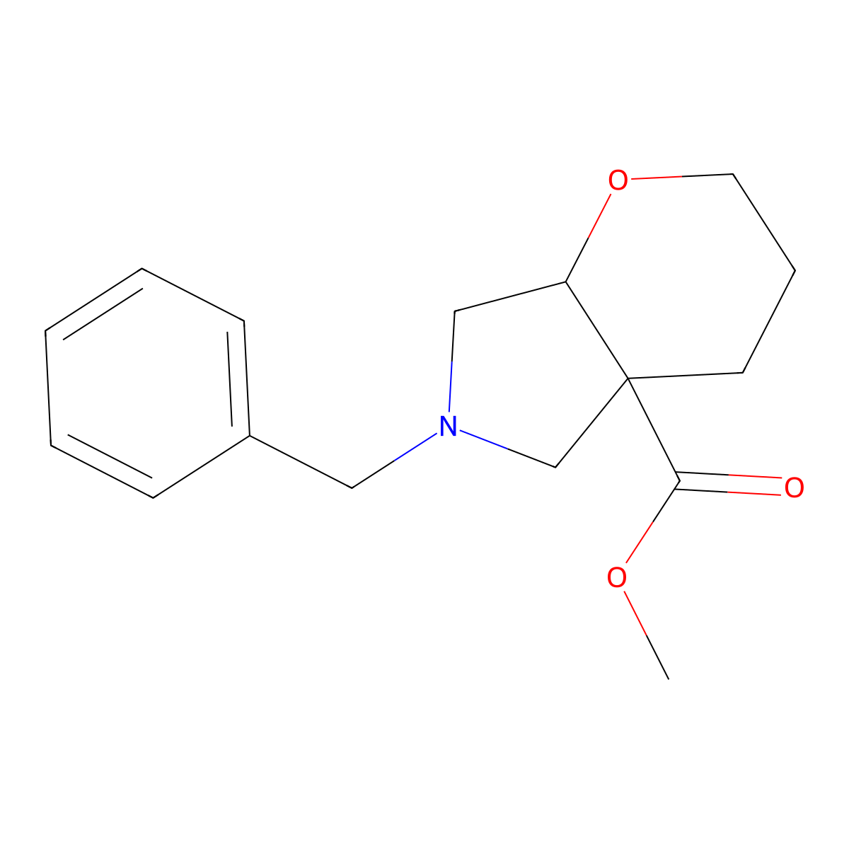 Methyl6-benzyl-octahydropyrano[2,3-c]pyrrole-4a-carboxylate molecular structure, CAS 2460749-98-6
