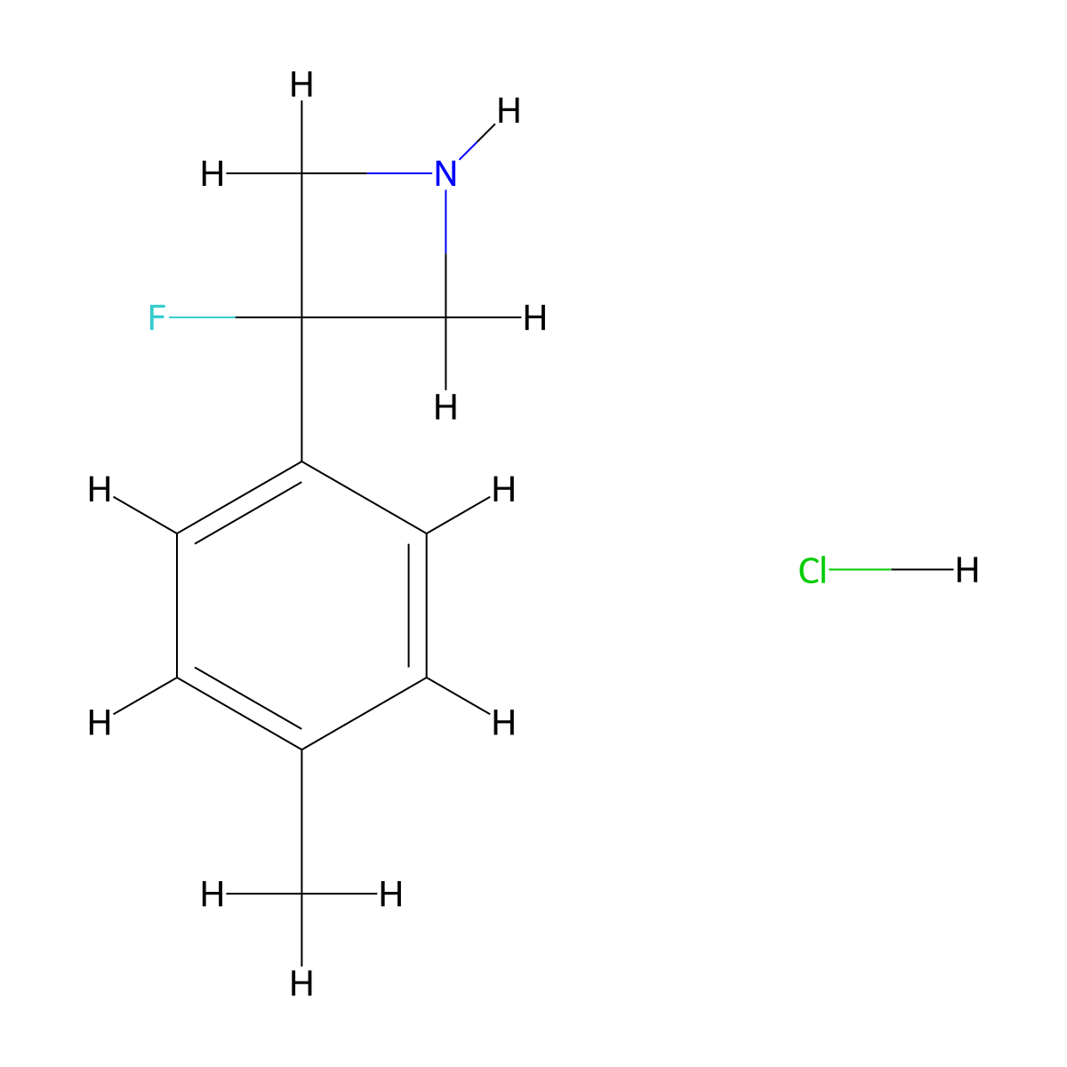 3-Fluoro-3-(4-methylphenyl)azetidinehydrochloride molecular structure, CAS 2460750-03-0