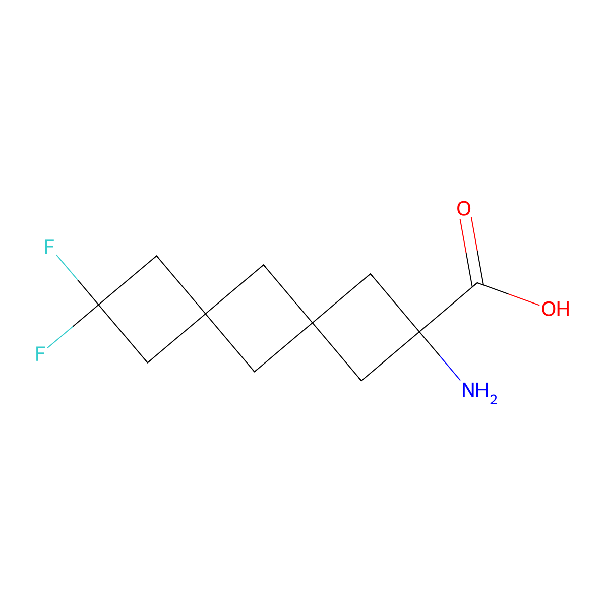2-Amino-8,8-difluorodispiro[3.1.3^{6}.1^{4}]decane-2-carboxylic acid molecular structure, CAS 2460750-04-1