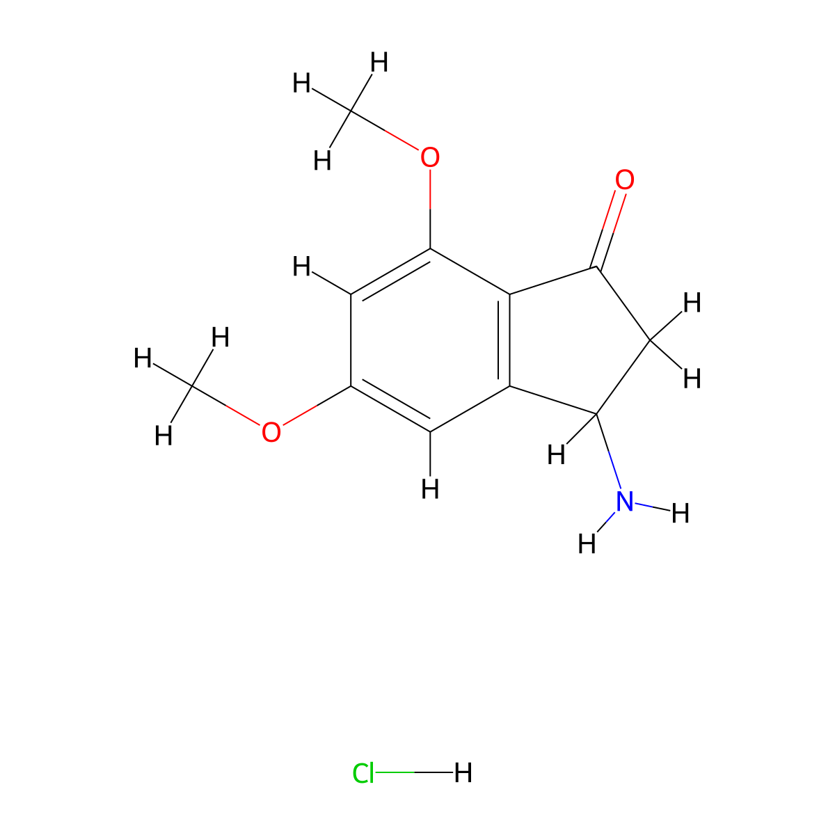 3-amino-5,7-dimethoxy-2,3-dihydro-1H-inden-1-one hydrochloride molecular structure, CAS 2460750-11-0