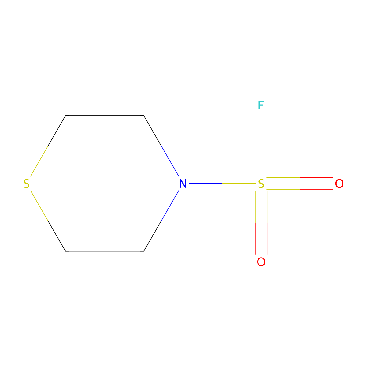 Thiomorpholine-4-sulfonyl fluoride molecular structure, CAS 2460750-12-1