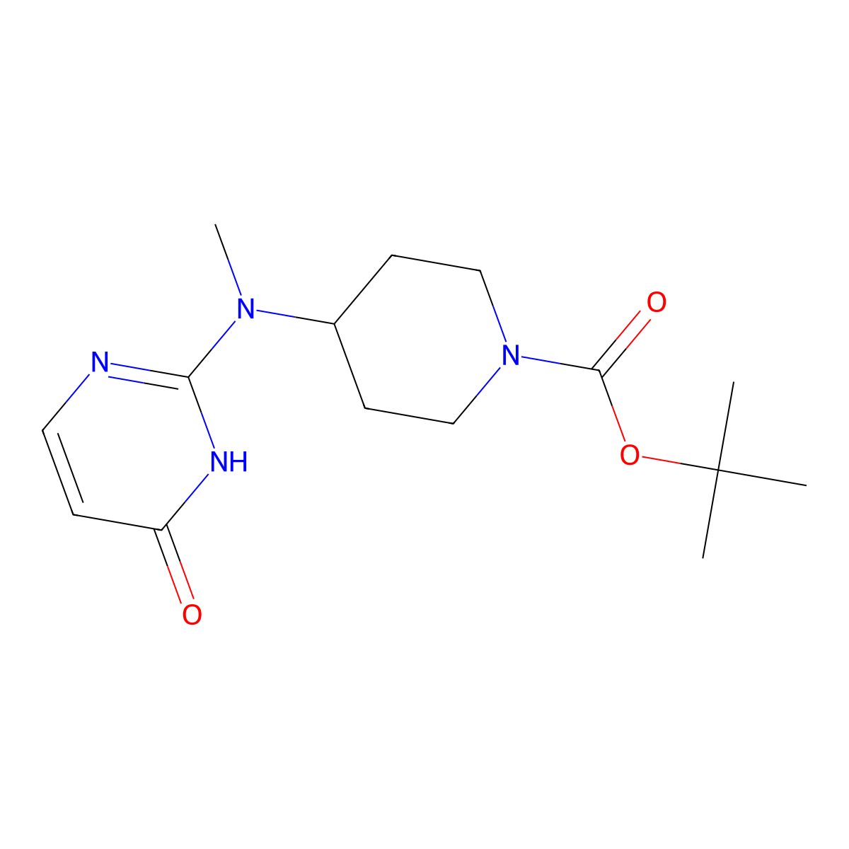 Tert-butyl4-[(4-hydroxypyrimidin-2-yl)(methyl)amino]piperidine-1-carboxylate molecular structure, CAS 2460750-16-5