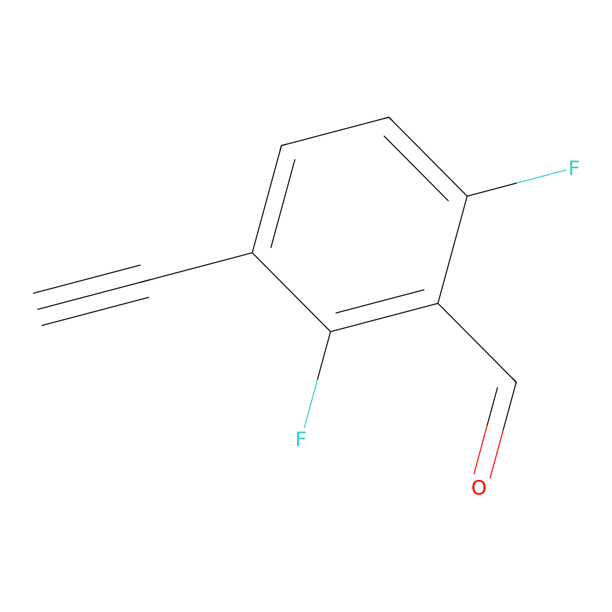 3-Ethynyl-2,6-difluorobenzaldehyde molecular structure, CAS 2460750-17-6