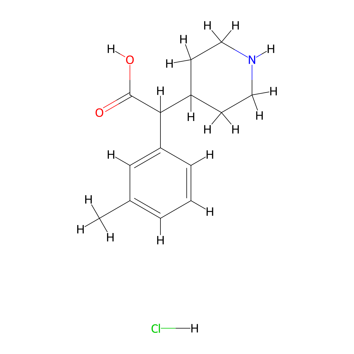 2-(3-Methylphenyl)-2-(piperidin-4-yl)acetic acid hydrochloride molecular structure, CAS 2460750-19-8