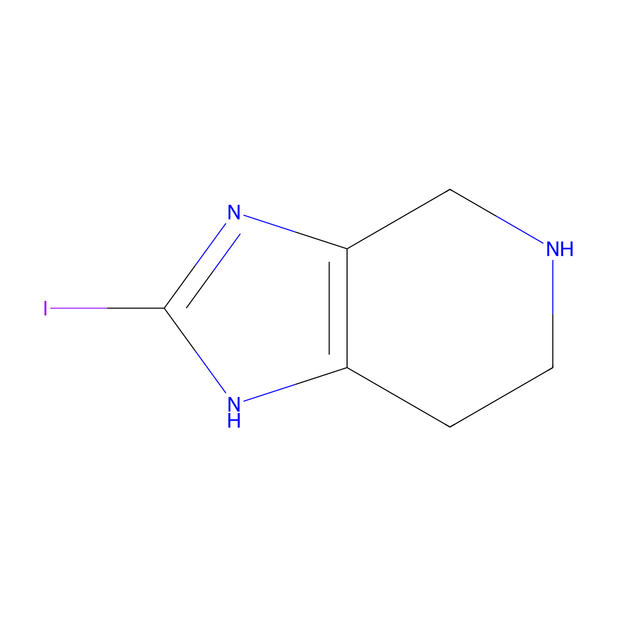 2-iodo-1H,4H,5H,6H,7H-imidazo[4,5-c]pyridine molecular structure, CAS 2460750-30-3