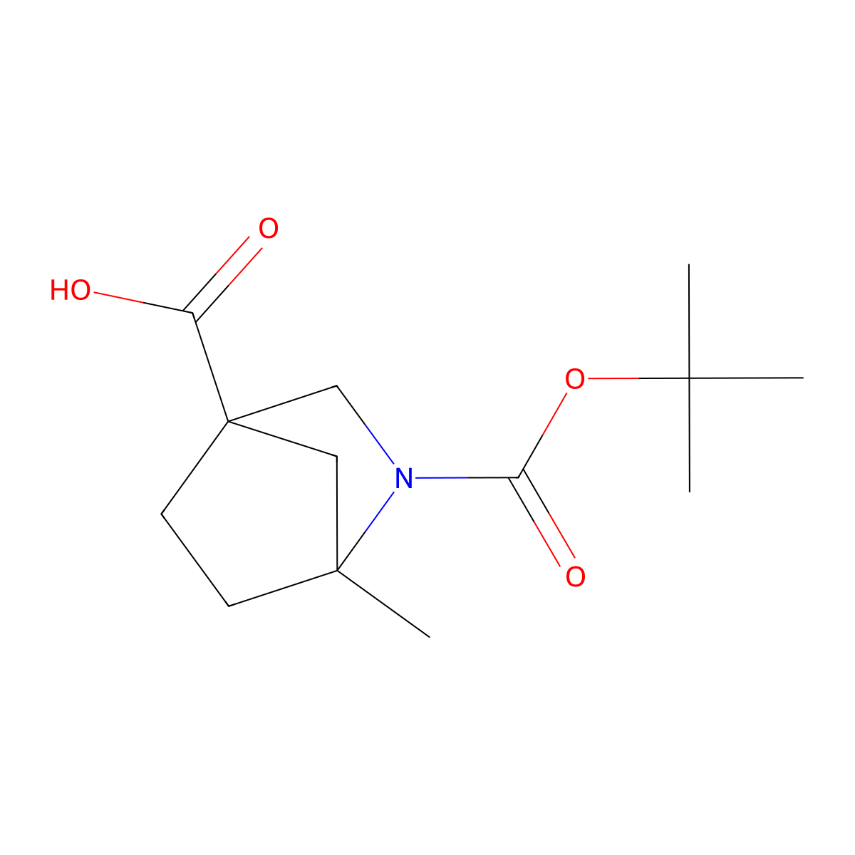 2-[(Tert-butoxy)carbonyl]-1-methyl-2-azabicyclo[2.2.1]heptane-4-carboxylicacid molecular structure, CAS 2460750-32-5