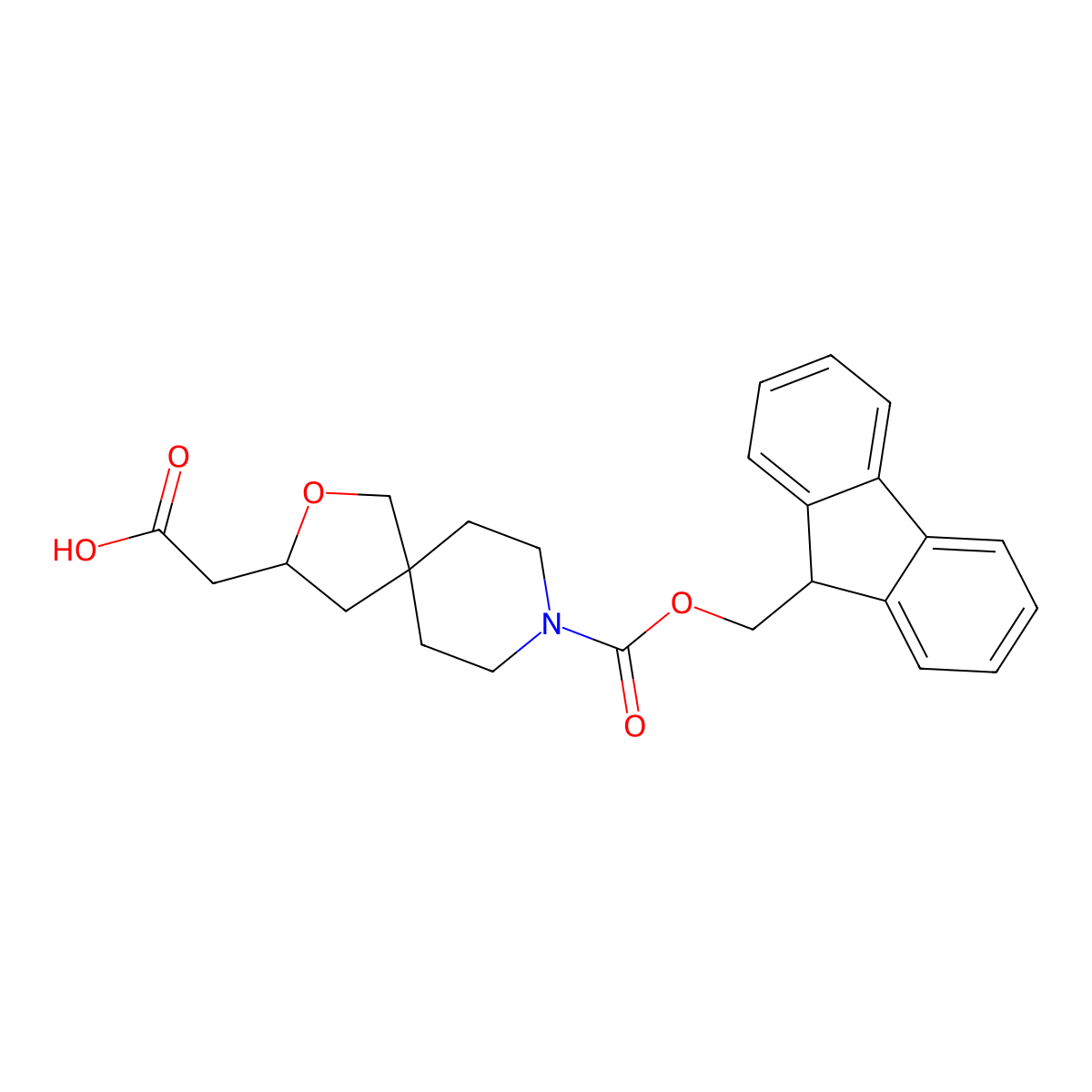 2-(8-{[(9H-fluoren-9-yl)methoxy]carbonyl}-2-oxa-8-azaspiro[4.5]decan-3-yl)aceticacid molecular structure, CAS 2460750-36-9