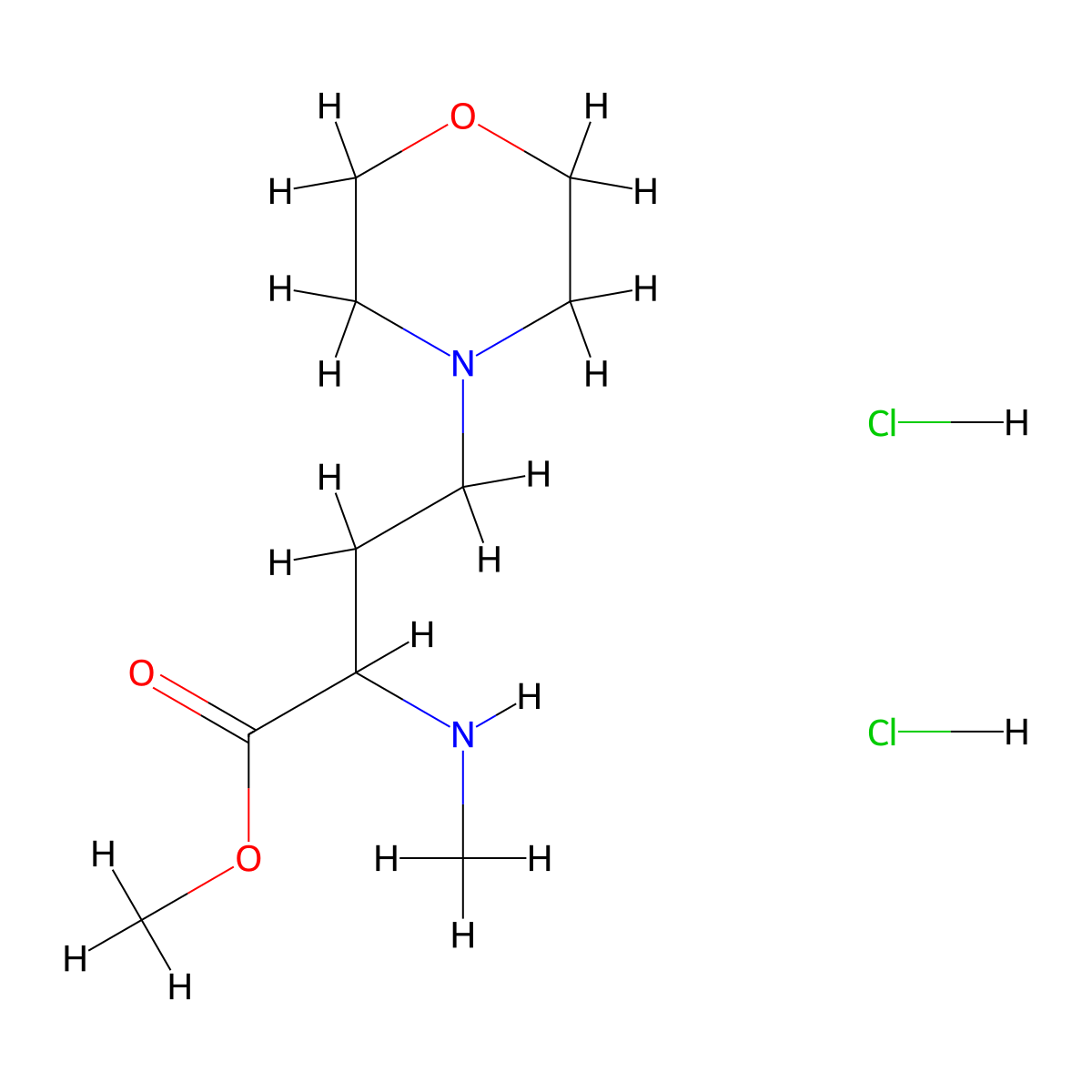 Methyl 2-(methylamino)-4-(morpholin-4-yl)butanoate dihydrochloride molecular structure, CAS 2460750-48-3