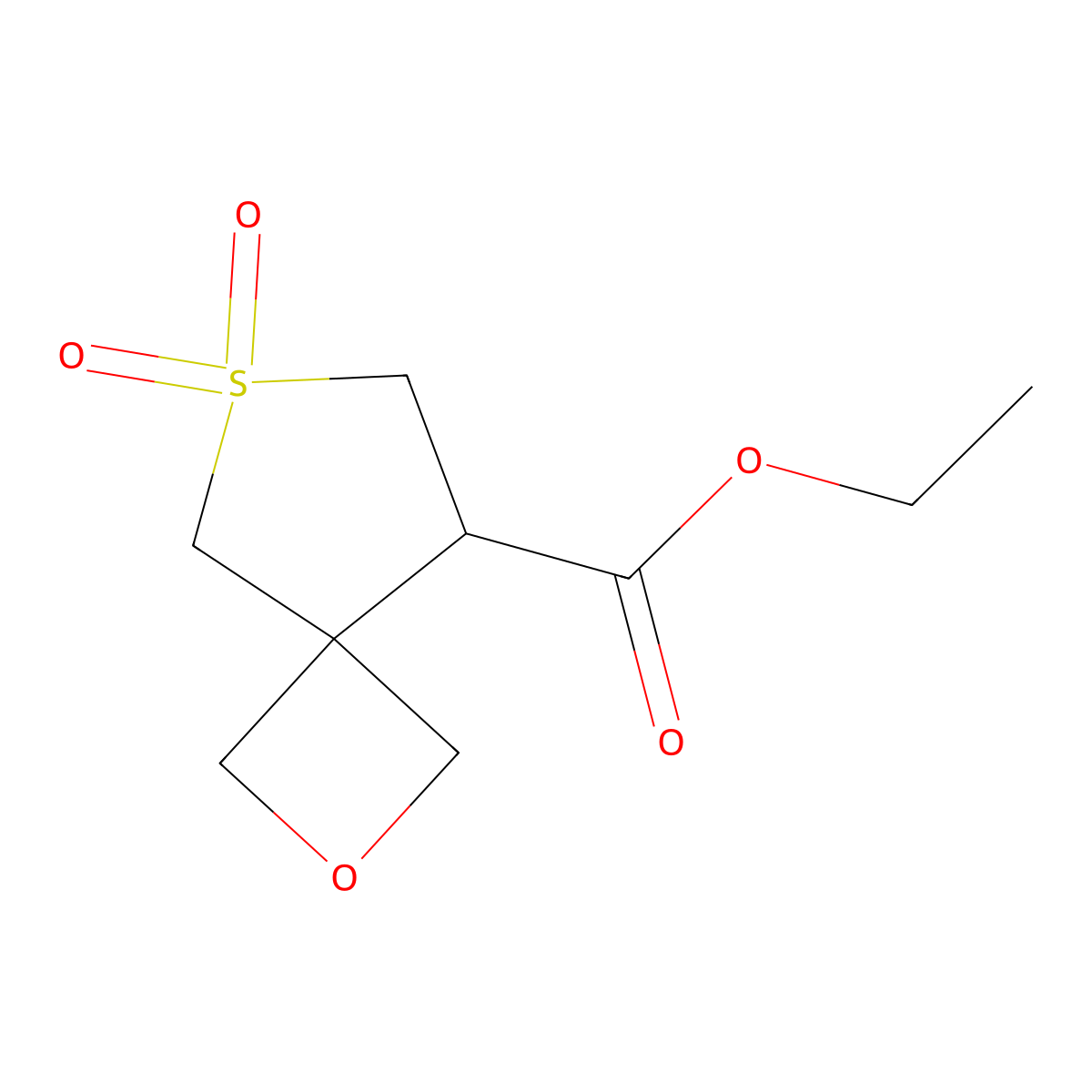 Ethyl 6,6-dioxo-2-oxa-6lambda6-thiaspiro[3.4]octane-8-carboxylate molecular structure, CAS 2460750-58-5