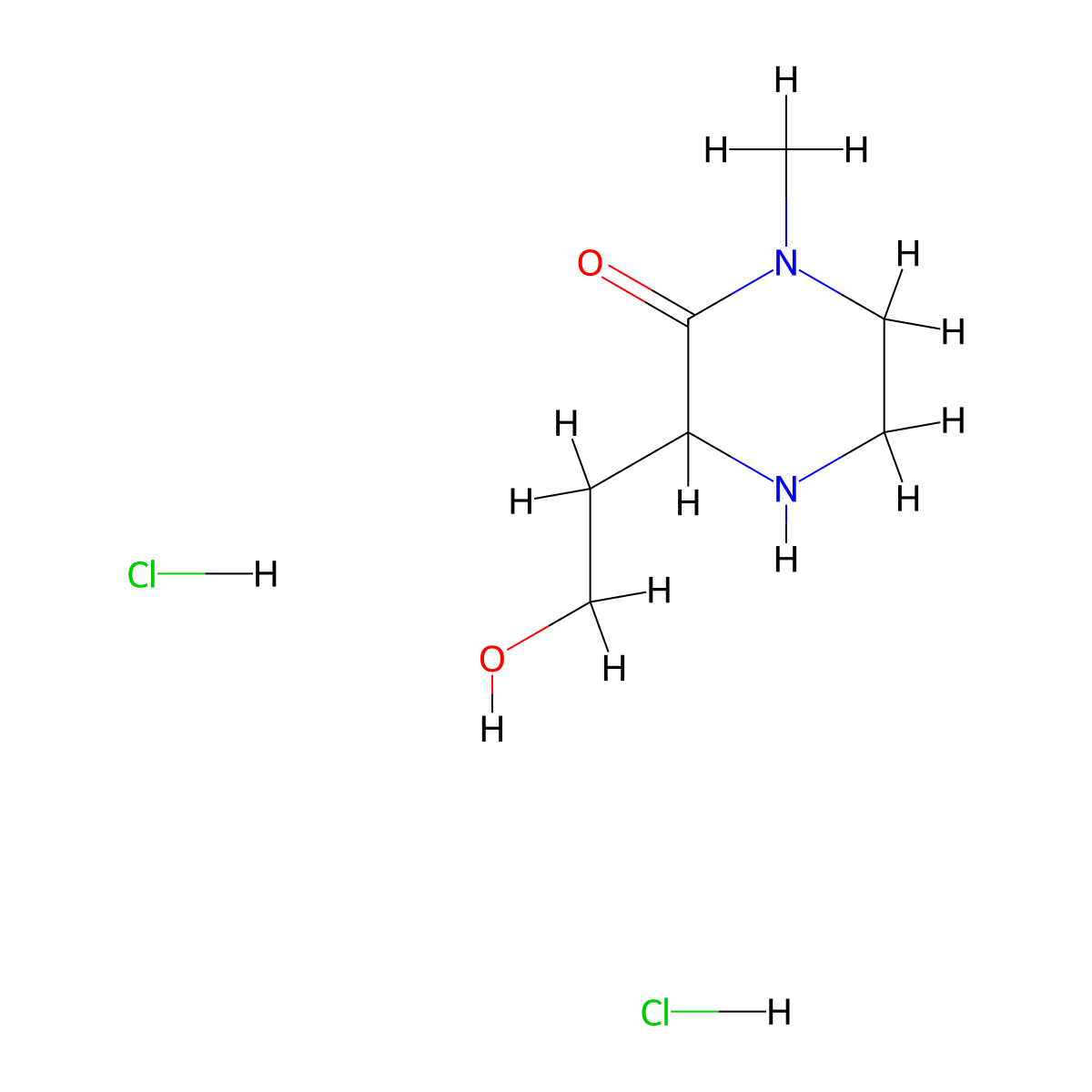 3-(2-Hydroxyethyl)-1-methylpiperazin-2-one dihydrochloride molecular structure, CAS 2460750-62-1