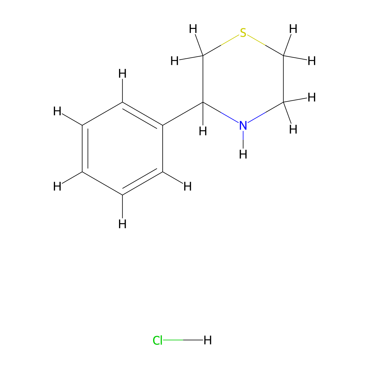 3-Phenylthiomorpholine hydrochloride molecular structure, CAS 2460750-63-2