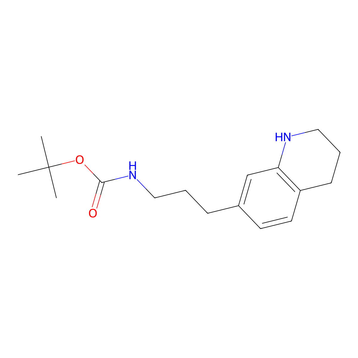tert-butyl N-(3-(1,2,3,4-tetrahydroquinolin-7-yl)propyl)carbamate molecular structure, CAS 2460750-64-3