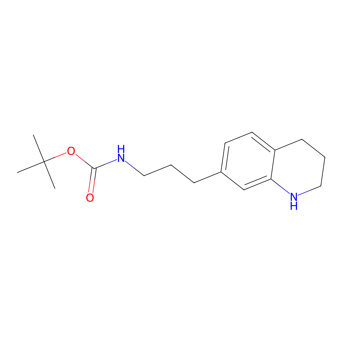 tert-butyl N-(3-(1,2,3,4-tetrahydroquinolin-7-yl)propyl)carbamate molecular structure, CAS 2460750-64-3