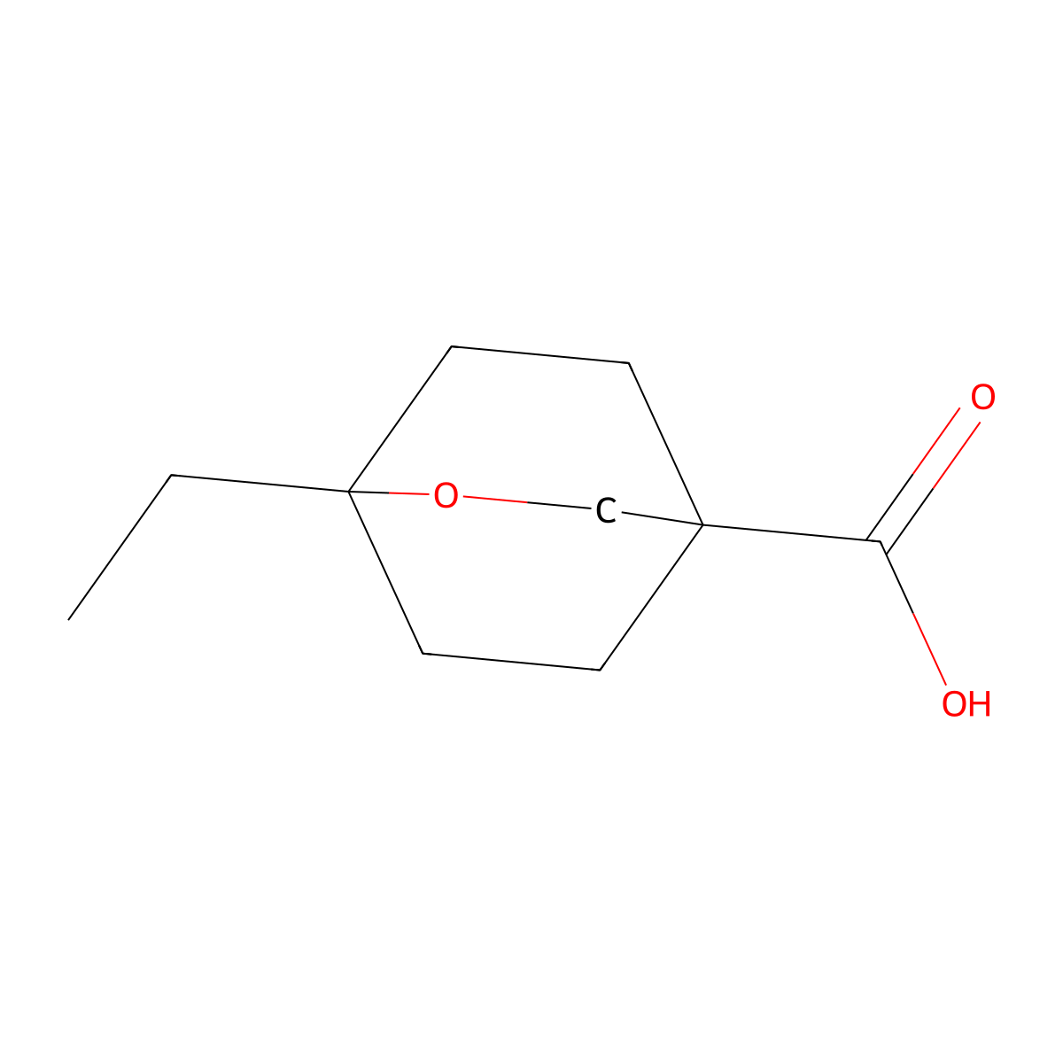 1-Ethyl-2-oxabicyclo[2.2.2]octane-4-carboxylic acid molecular structure, CAS 2460750-73-4
