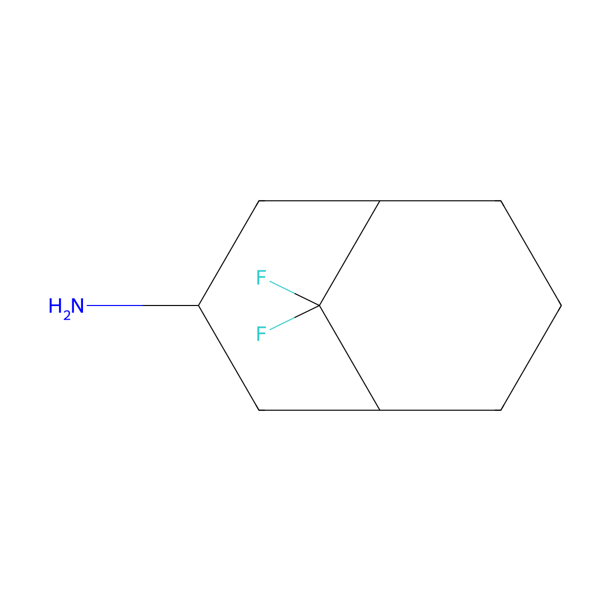 9,9-Difluorobicyclo[3.3.1]nonan-3-amine molecular structure, CAS 2460750-80-3
