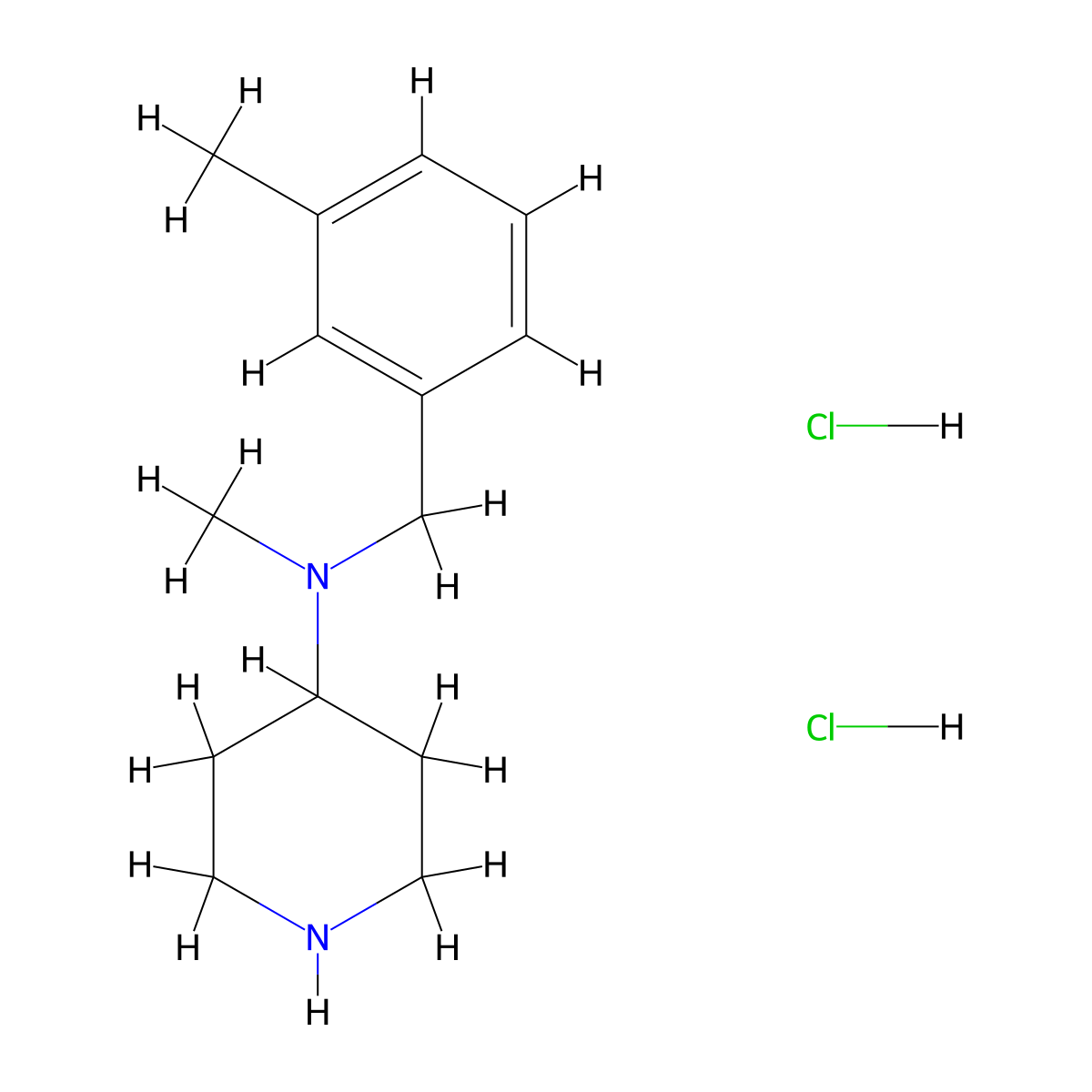 N-methyl-N-[(3-methylphenyl)methyl]piperidin-4-amine dihydrochloride molecular structure, CAS 2460750-85-8