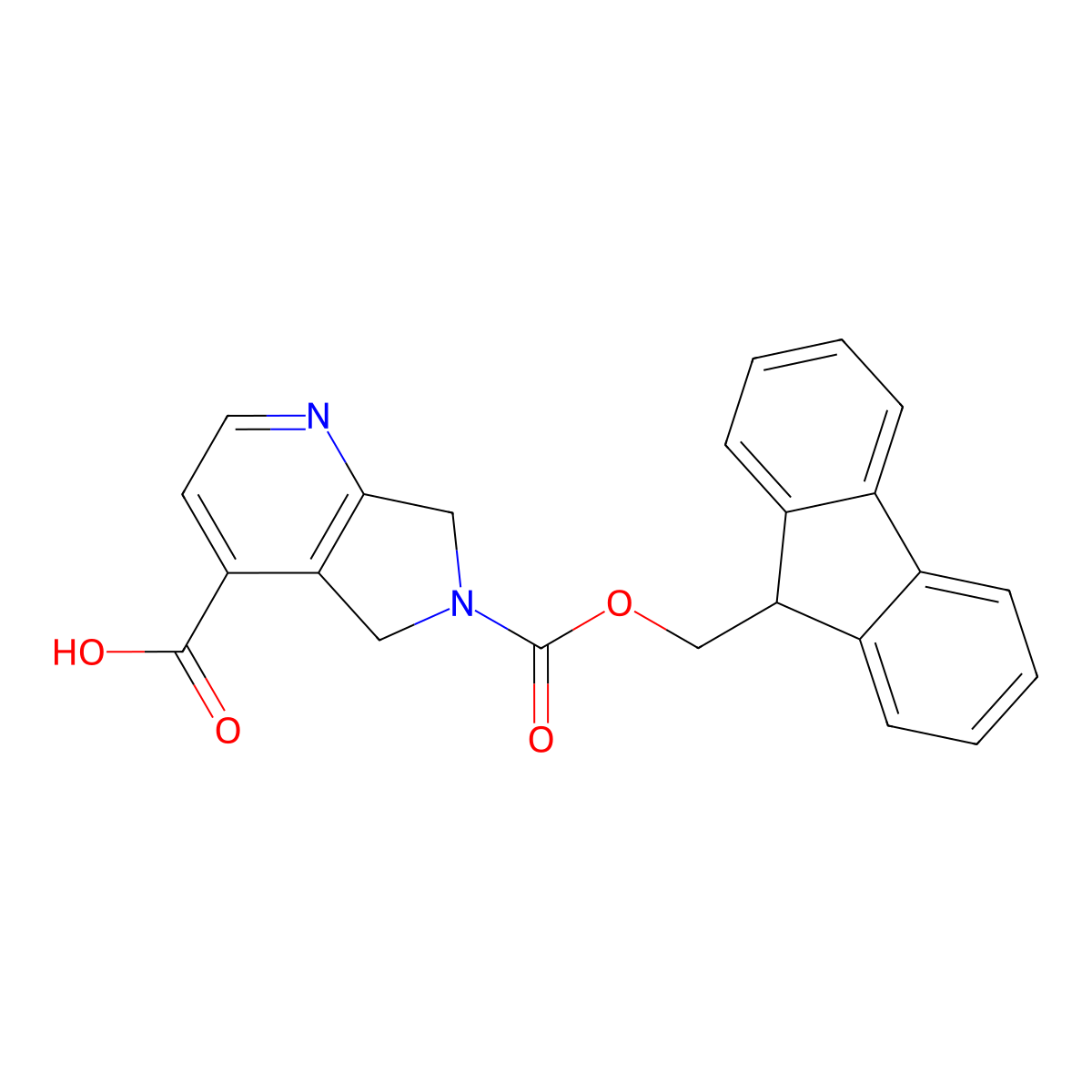 6-(9H-Fluoren-9-ylmethoxycarbonyl)-5,7-dihydropyrrolo[3,4-b]pyridine-4-carboxylic acid molecular structure, CAS 2460750-87-0