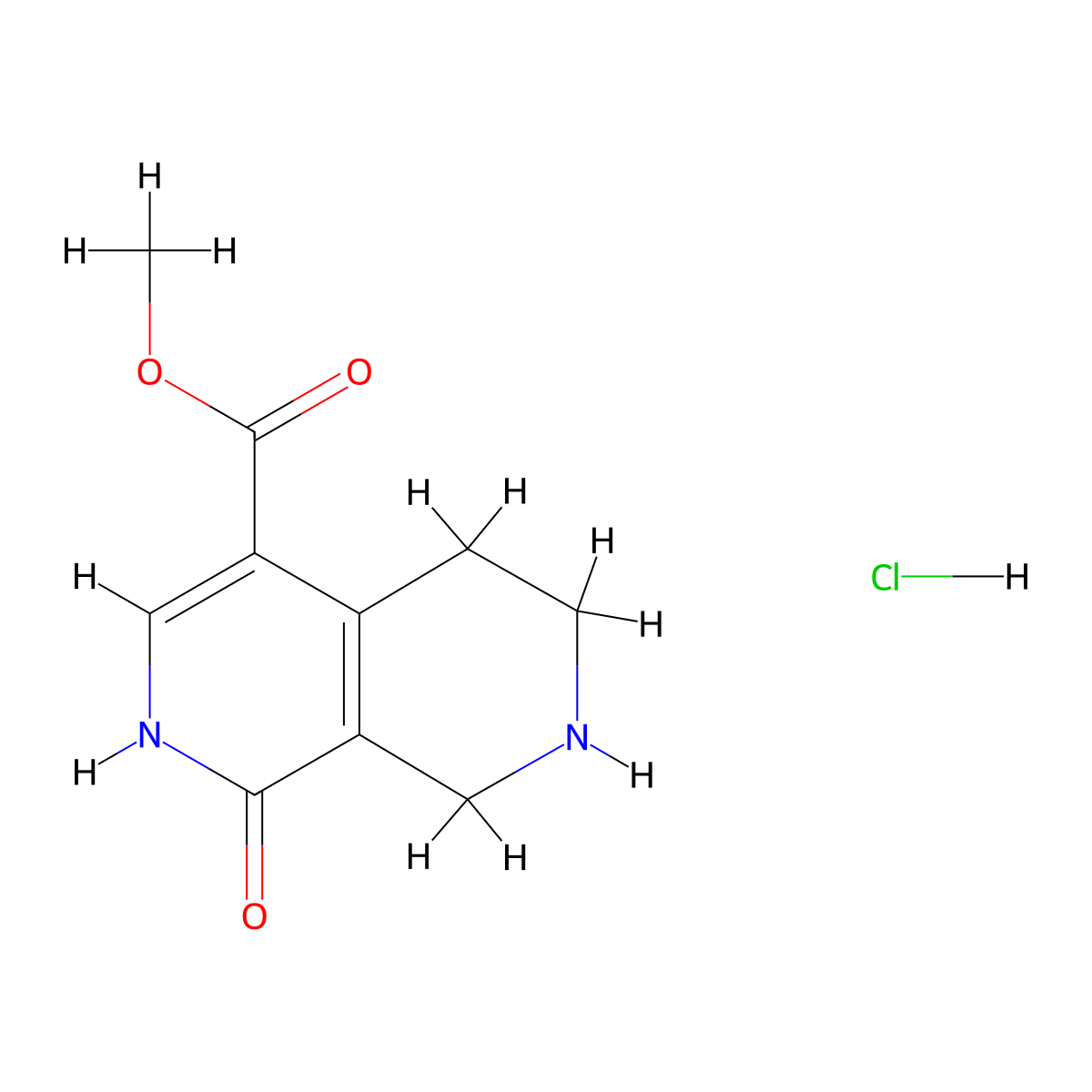Methyl1-hydroxy-5,6,7,8-tetrahydro-2,7-naphthyridine-4-carboxylatehydrochloride molecular structure, CAS 2460750-89-2